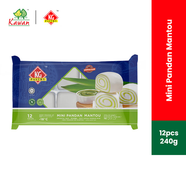 KG PASTRY Mini Mantou Pandan (12 pcs - 240g)